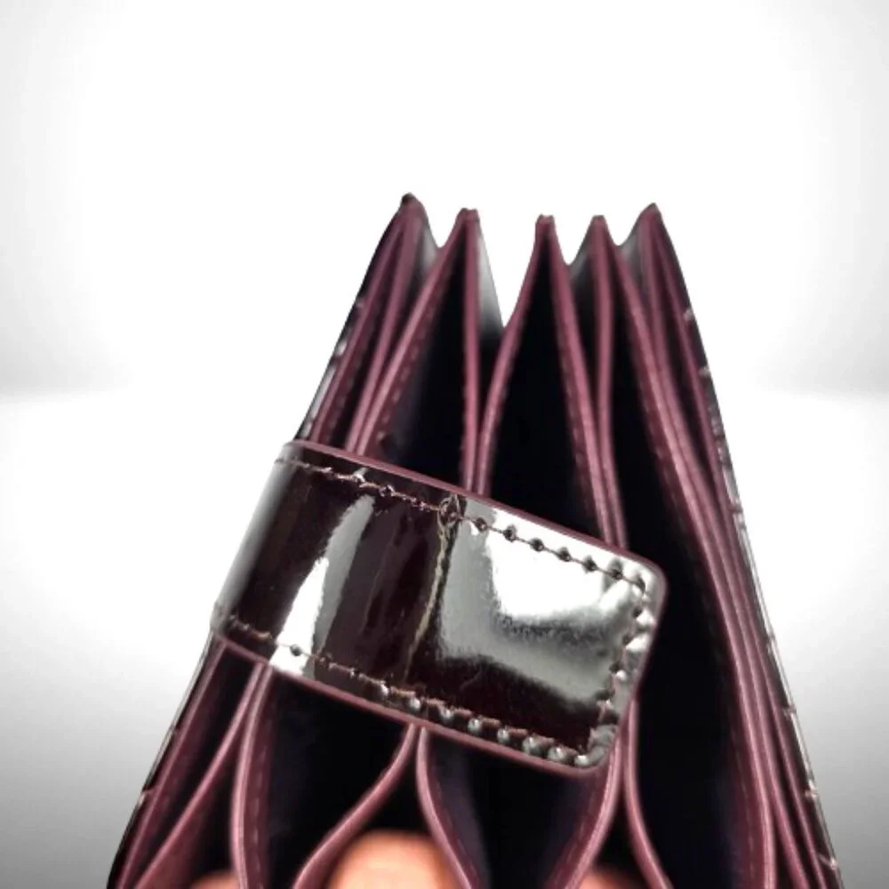 Lady Dior Jasmine Card Holder Cherry Burgundy Patent Cannage Calfskin